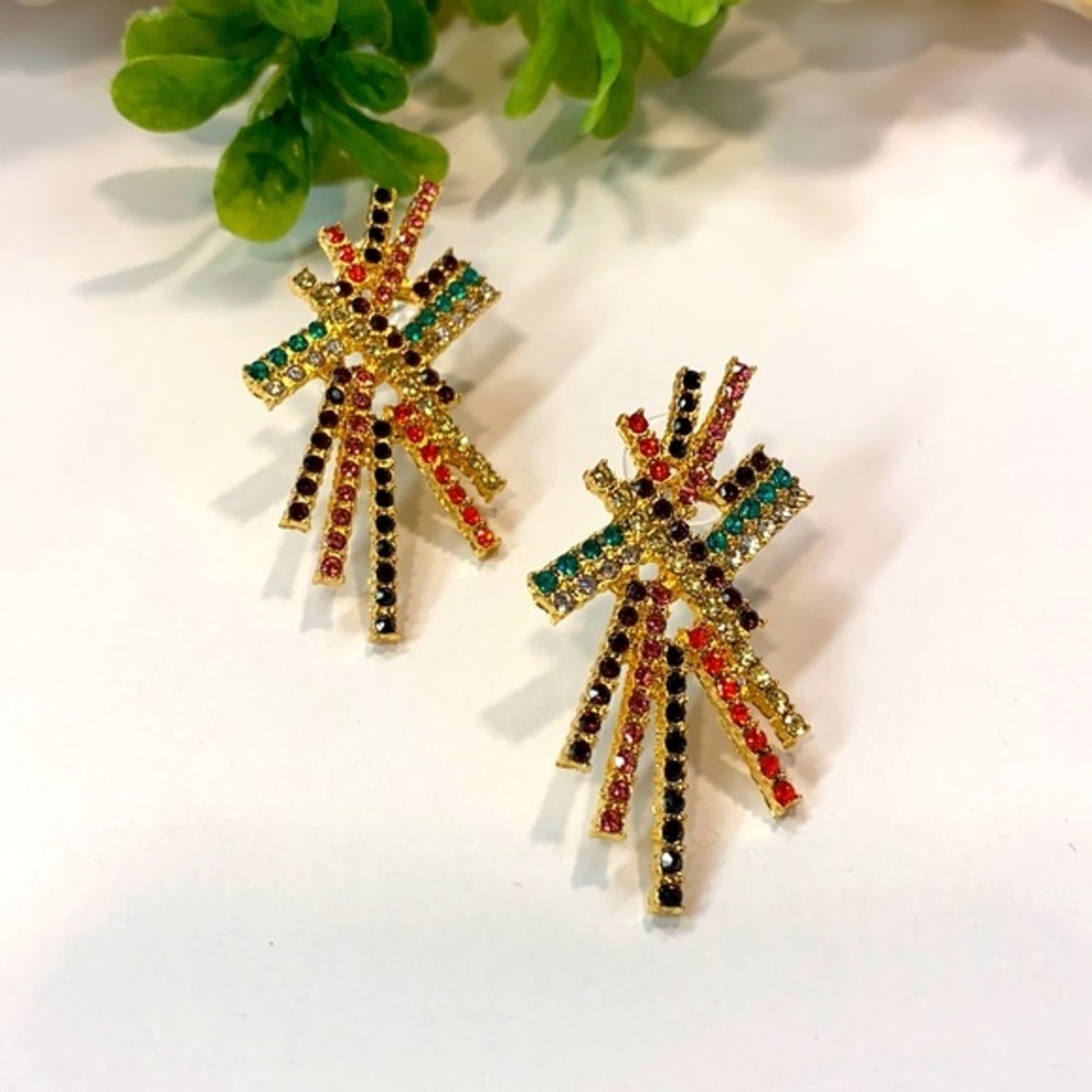 Stunning multicolor statement studs! - Picture 7 of 7